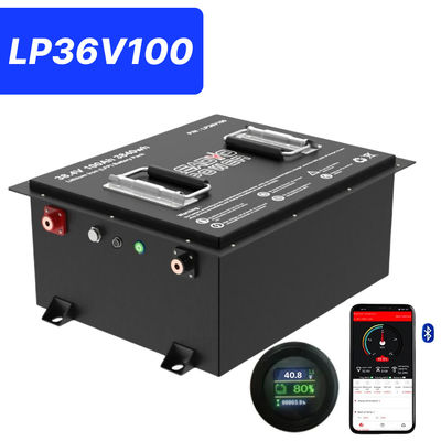 Mua 36V 100Ah 200Amp 36.8V Bluetooth LiFePO4 Lithium Golf Cart pin với LCD tròn, 5 năm bảo hành sản xuất trực tuyến