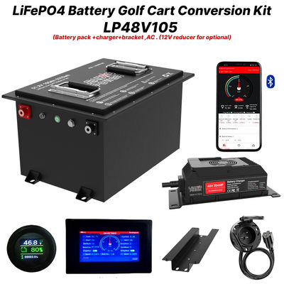 48V 105Ah 51.2V2 250Amp LiFePO4 Golf Cart Battery Conversion Kit, Bảo hành 5 năm