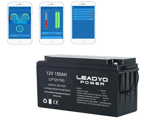 Giá tốt Pin Lithium ion Marine có thể sạc lại 12 v 150Ah Pin LiFePO4 chu kỳ sâu với ứng dụng Bluetooth trực tuyến