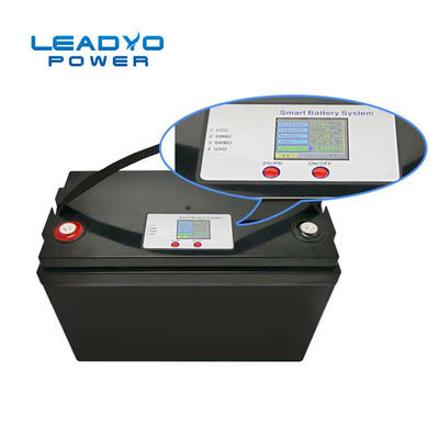 Giá tốt LEADYO 12V 100ah Lithium Iron Phosphate Pin Lifepo4 Màn hình LCD thông minh trực tuyến