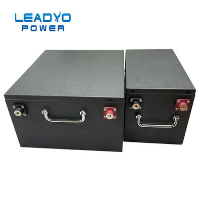 Pin 12V Lithium Ion Chu kỳ sâu RV Vỏ kim loại màu đen với BMS thông minh